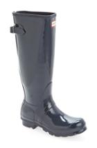 Women's Hunter Adjustable Back Gloss Rain Boot M - Blue