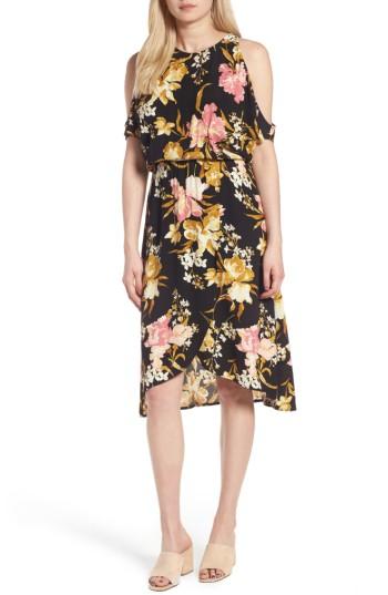 Women's Leith Cold Shoulder Midi Dress - Black
