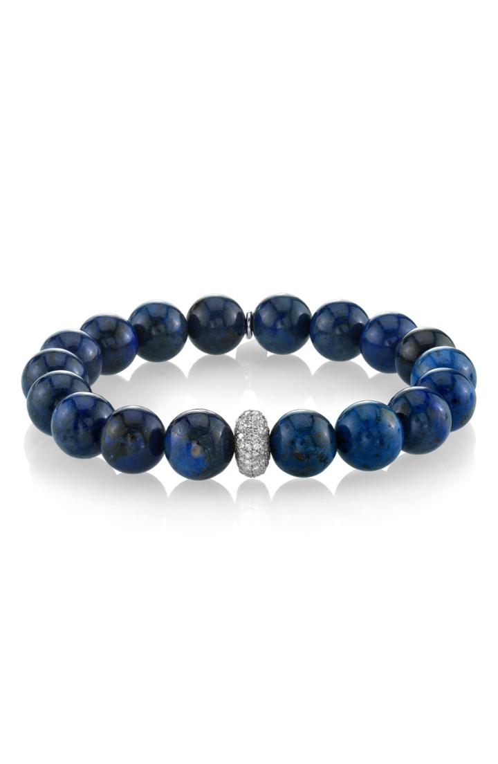 Women's Sheryl Lowe Dumoriterite Bracelet With Pave Diamond