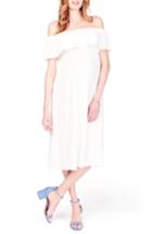 Women's Ingrid & Isabel Off The Shoulder Maternity Midi Dress - Ivory