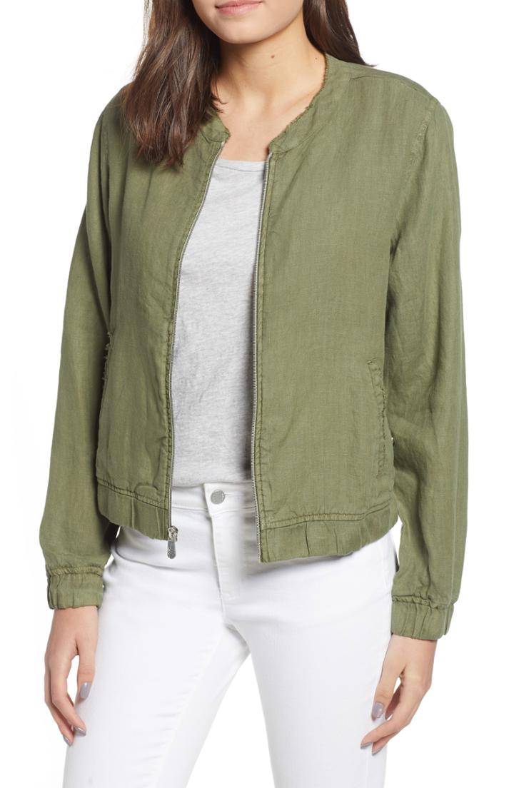 Women's Tommy Bahama Linen Bomber Jacket