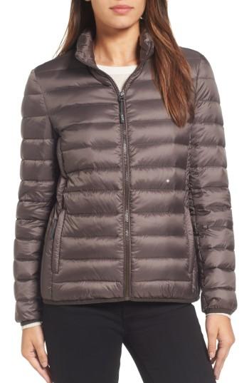 Women's Tumi Pax On The Go Packable Quilted Jacket - Brown