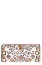 Women's Tory Burch Hicks Garden Party Leather Wallet - Pink