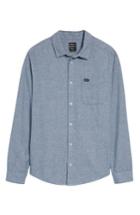 Men's Rvca Current Static Woven Shirt, Size - Blue