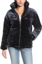 Women's Bernardo Oversize Velvet Bomber Jacket - Blue