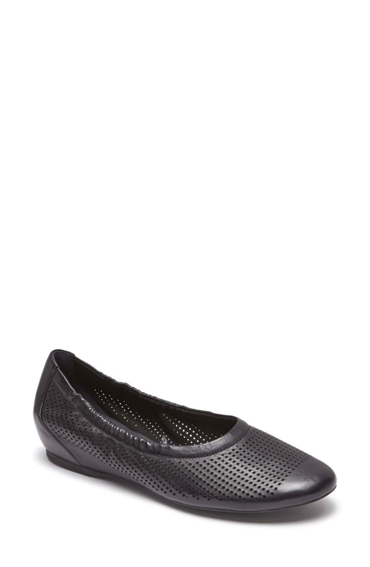 Women's Rockport Total Motion Luxe Flat .5 W - Black