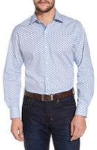 Men's Tailorbyrd Simon Regular Fit Geo Print Sport Shirt - Blue