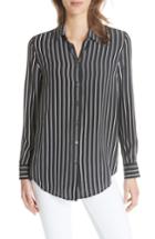 Women's Equipment Essential Stripe Silk Shirt - Black
