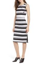 Women's Halogen Stripe Knit Dress - Black