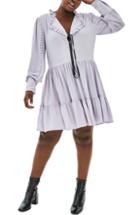 Women's Elvi The Poe Rouleau Sleeve Tiered Dress Us / 14 Uk - Purple