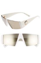 Women's Versace Medusa 56mm Shield Sunglasses - White Mirror
