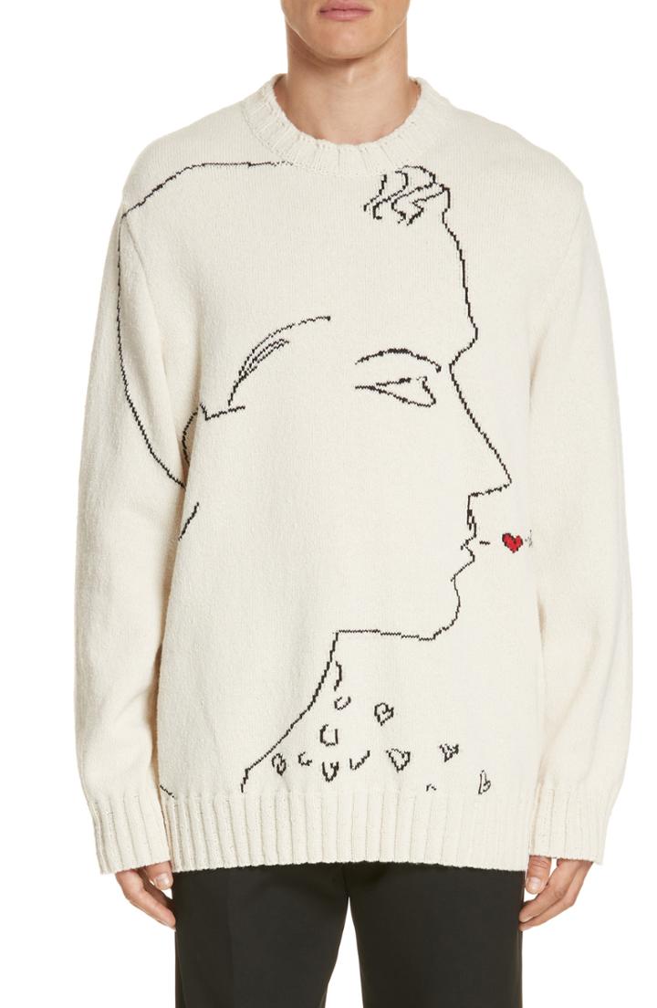 Men's Calvin Klein 205w39nyc Print Wool Sweater - White