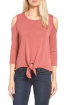 Women's Bobeau Cold Shoulder Tee - Red
