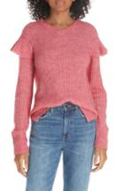 Women's La Vie Rebecca Taylor Frill Detail Ribbed Wool Blend Sweater - Red
