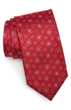 Men's Canali Medallion Silk Tie, Size X-long - Red