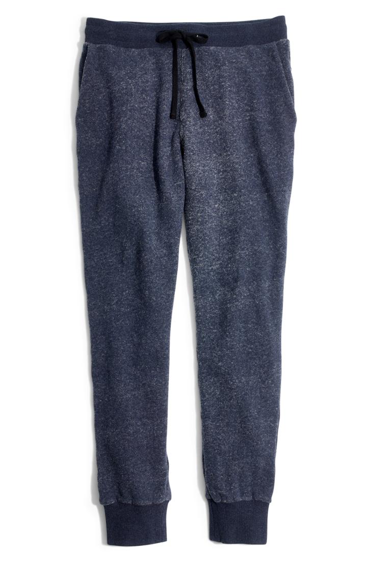 Women's Madewell Terry Trouser Sweatpants, Size - Blue