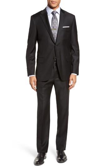 Men's Hickey Freeman Classic B Fit Solid Loro Piana Wool Suit