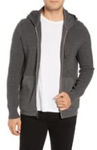 Men's Bugatchi Zip Front Wool Hoodie - Grey