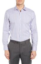 Men's Nordstrom Men's Shop Trim Fit Non-iron Plaid Dress Shirt .5 - Coral