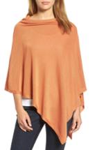 Women's Eileen Fisher Tencel & Wool Poncho, Size - Orange