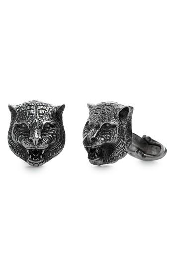 Men's Gucci Feline Heads Cuff Links
