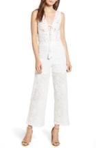 Women's Kas New York Lace-up Front Eyelet Jumpsuit - White