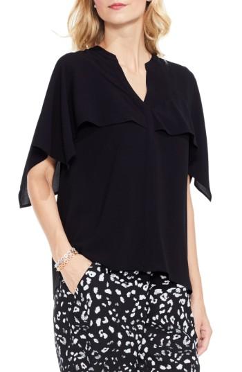 Women's Vince Camuto Capelet Overlay Blouse - Black