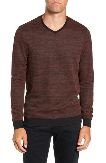 Men's Vince Camuto Trim Fit Melange Pullover, Size - Orange