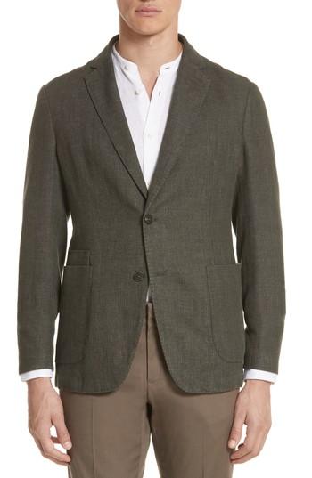Men's Z Zegna Trim Fit Linen & Cotton Blazer Us / 54 Eur - Green