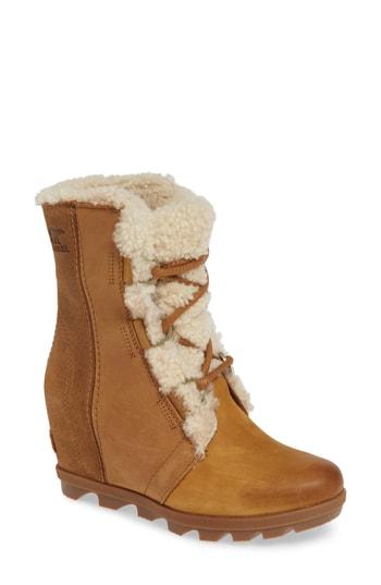 Women's Sorel Joan Of Arctic Wedge Ii Genuine Shearling Bootie M - Brown