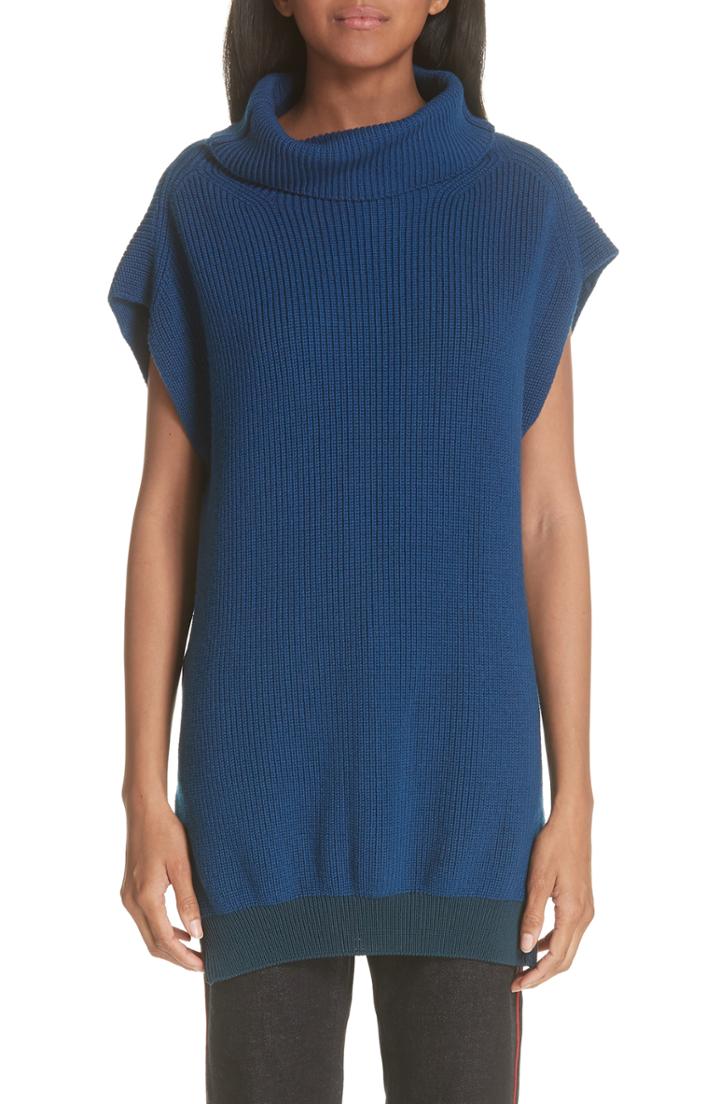 Women's Stella Mccartney Wool Turtleneck Vest Us / 34 It - Blue