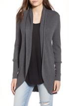Women's Leith Ribbed Shawl Cocoon Sweater, Size - Grey