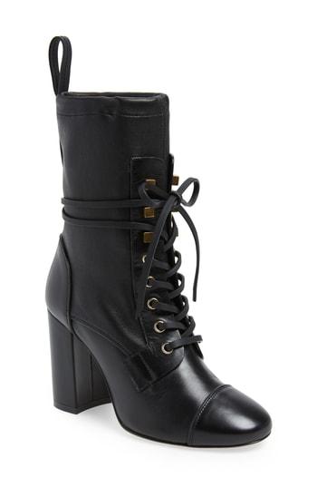 Women's Stuart Weitzman Veruka Lace-up Boot .5 M - Black