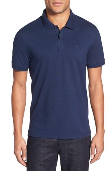 Men's Boss 'pallas' Regular Fit Logo Embroidered Polo Shirt - Blue