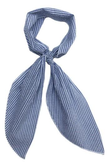 Women's Donni Charm Gigi Seersucker Skinny Scarf, Size - Blue