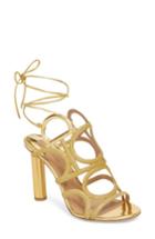 Women's Salvatore Ferragamo Vinci Lace-up Sandal .5 B - Metallic