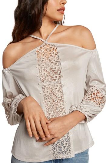 Women's Willow & Clay Knit Halter Blouse, Size - Ivory