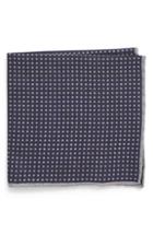Men's Eleventy Dot Wool & Cotton Pocket Square