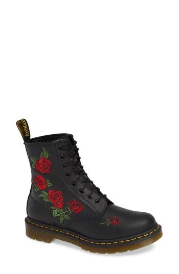 Women's Dr. Martens 1460 Vonda Embroidered Bootie Us/ 8uk - Black