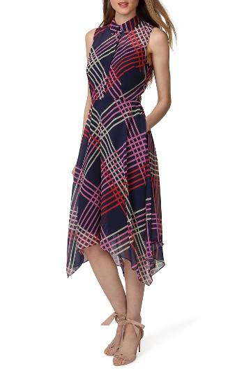 Women's Donna Morgan Print Chiffon Handkerchief Hem Shirtdress
