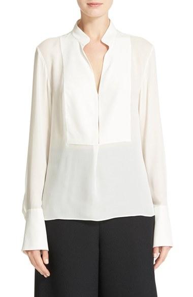 Women's Tibi Silk Tuxedo Tunic