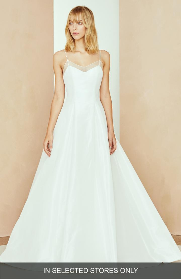 Women's Nouvelle Amsale Shea Taffeta Ballgown, Size In Store Only - White