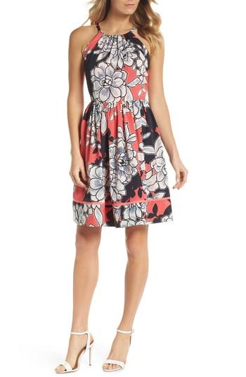 Women's Vince Camuto Floral Fit-and-flare Dress - Pink