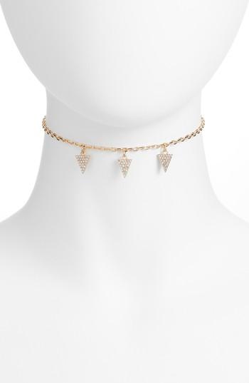 Women's Rebecca Minkoff Pave Pyramid Choker Necklace