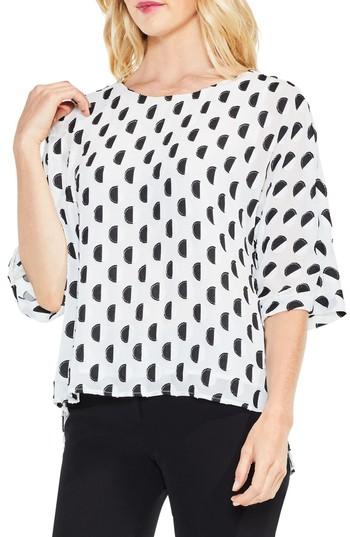 Women's Vince Camuto Graphic Dot Jacquard Blouse, Size - White