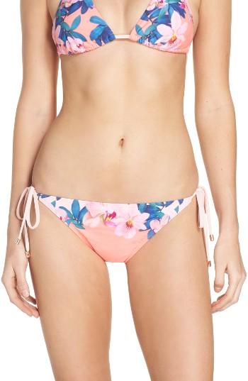 Women's Ted Baker London Orchid Wonderland Side Tie Bikini Bottoms