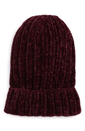 Women's Free People Huggy Bear Chenille Beanie - Purple