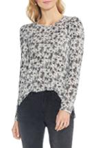 Women's Vince Camuto Ditsy Roses Puff Sleeve Top, Size - Grey