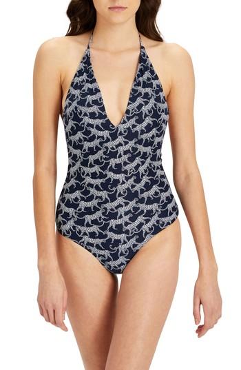 Women's Onia Nina One-piece Halter Swimsuit - Blue