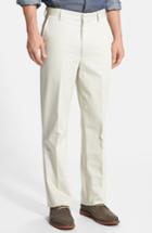 Men's Berle Flat Front Wrinkle Resistant Cotton Trousers X Unhemmed - Beige
